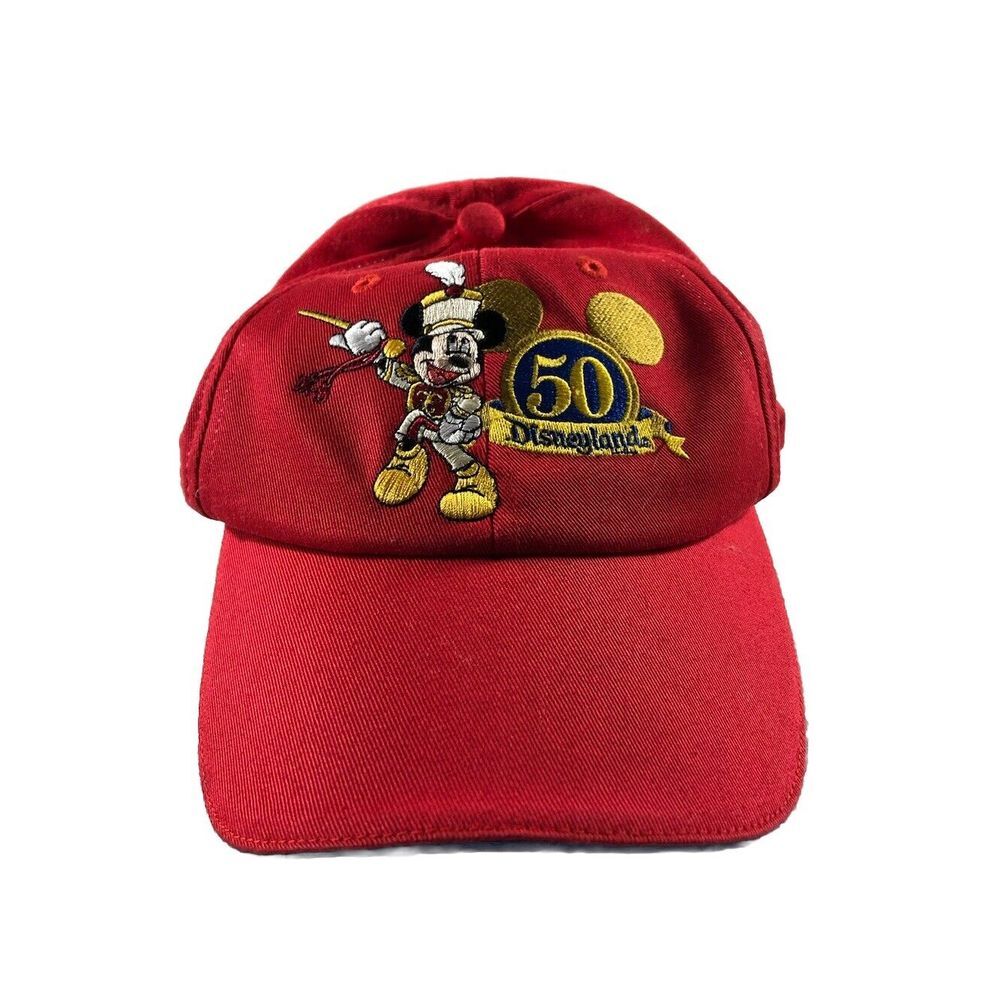 Disneyland 50th Anniversary Youth Size Hat, Red with Characters